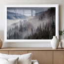 Beautiful Rising Fog in Winter Mountain Landscape- Framed