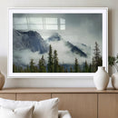 Mountain Mist Canvas Wall Art Print | 3-Panel Foggy Forest