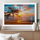 Palm Tree Sunset On The Beach Wall Art Canvas, Framed Palm by MyGreatCanvas | Canvas Wall Art Prints | Photo Prints & Wall Decor
