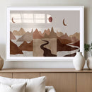 Boho Wall Art Canvas Print Set Mid-Century Prints Bohemian