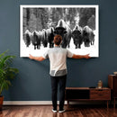 Bison Herd in Snow Wall Art Canvas Print | Rustic Western by MyGreatCanvas | Canvas Wall Art Prints | Photo Prints & Wall Decor