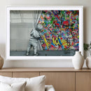 Banksy Colorful Street Graffiti Canvas Wall Art Print, by MyGreatCanvas | Canvas Wall Art Prints | Photo Prints & Wall Decor