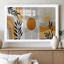 Modern Boho Sun and Leaf Abstract Art – 3-Panel Giclée