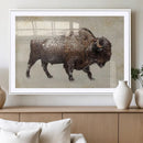 Buffalo Wall Art, Western Bison Canvas Print, Rustic Buffalo