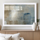 Abstract Blue and Beige Wall Art, Modern Minimalist Canvas