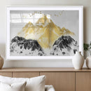 Golden Mountain Triptych Wall Art Canvas Print, Modern