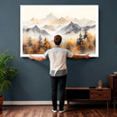 Abstract Mountain Wall Art | Misty Mountain Forest and