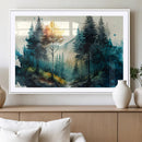 Watercolor Trees Forest Abstract Wall Art Canvas Print,