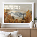 Golden Autumn Forest Wall Art Canvas | Mountain Landscape