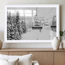 Winter Forest Wall Art Canvas Print – Framed Snowy Mountain