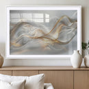 Abstract art Grey and Gold Lines Wall Art