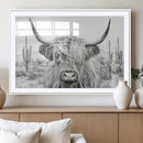 Rustic Charm | Cow Longhorn Black White Bighorn Wall Art