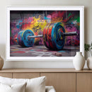 Abstract Graffiti Barbell Canvas Wall Art – Urban Fitness
