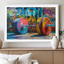 Fitness Gym Barbell Graffiti Wall Art Canvas Print by MyGreatCanvas | Canvas Wall Art Prints | Photo Prints & Wall Decor