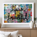 Life Beautiful Art Print - Banksy Graffiti Wall Art Canvas by MyGreatCanvas | Canvas Wall Art Prints | Photo Prints & Wall Decor