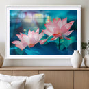 Pink Lotus Flower Canvas Wall Art | Vibrant Floral Wall