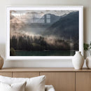 Foggy Mountain Canvas Print Forest Wall Art