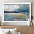 Abstract Ocean Canvas Wall Art - Coastal Blue and Gold