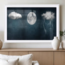 3 Piece Indigo Cloud Wall Art, Thunderstorm Moon Cloud by MyGreatCanvas | Canvas Wall Art Prints | Photo Prints & Wall Decor