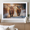 Scottish Highland Cow Horn Farm Wall Art Canvas Print