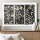 Modern Botanical Wall Art - Floral Black and White Canvas