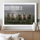 Flock of Sheep in a Mystical Fog – Pastoral Wall Art Canvas by MyGreatCanvas | Canvas Wall Art Prints | Photo Prints & Wall Decor