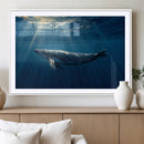 Whale under Ocean Wall Art Canvas Print