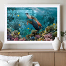 Sea Turtle and Coral Reef Triptych Wall Art – Vibrant