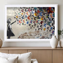 Banksy Graffiti Wall Art Canvas Print: Girl Releasing