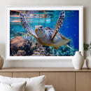 Underwater Sea Turtle Wall Art Canvas Print – Vibrant Ocean