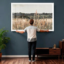Rustic Field Landscape Wall Art Print, Giclee Canvas Wall
