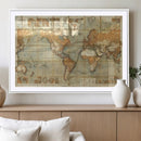 Push Pin World Map Canvas Print – Travel Tracker Wall Art