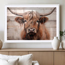 Vintage Scottish Highland Cow Cattle Art Print Farmhouse