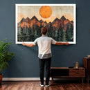 Sunset Mountain Landscape Canvas Wall Art Print - Nature