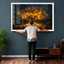 Golden Tree of Life Canvas Wall Art Print - Majestic Glowing by MyGreatCanvas | Canvas Wall Art Prints | Photo Prints & Wall Decor