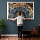 Framed Tree Ring Wall Art - Abstract Colorful Tree Ring Wall