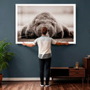 Grizzly Bear Wall Art Print - Bear Canvas Wall Art - Rustic