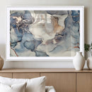 Abstract Blue and Gold Canvas Wall Art - Fluid Modern Ink