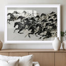 Abstract Horse Wall Art Canvas Print - Dynamic Black Ink
