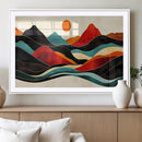 Western Wall Decor - Large Triptych Mountain Canvas - Boho