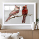 Cardinal Canvas Wall Art - Male and Female Cardinal Print -