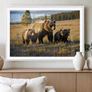 Grizzly Bear Family Wall Art Canvas Print – Majestic by MyGreatCanvas | Canvas Wall Art Prints | Photo Prints & Wall Decor