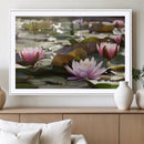 Lotus Flower Wall Art Canvas Print, Water Lily Large Wall