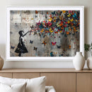 Butterfly Girl Wall Art – Vibrant Street Style Canvas Print,