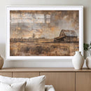 Rustic Farmhouse Wall Art Canvas Print | Barn and Field