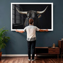 Majestic Longhorn Bull Wall Art Canvas Print – Dark by MyGreatCanvas | Canvas Wall Art Prints | Photo Prints & Wall Decor