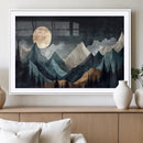 Moonlit Mountain Wall Art Canvas Print – Silhouetted Pines