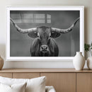 Texas Longhorn Wall Art Canvas Print – Framed Western Bull