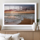 Ocean Sunset Wall Art Canvas Print – Framed Sandy Shore