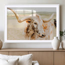 Texas Longhorn Wall Art Canvas Print – Framed Spotted Cow